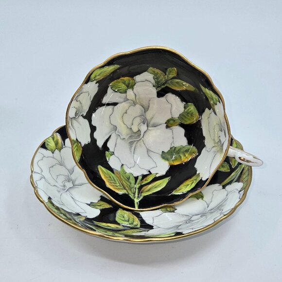 Paragon Gardenia Teacup Black & White Double Warrant - Picture 1 of 9